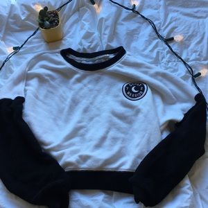 Color block crop top sweater